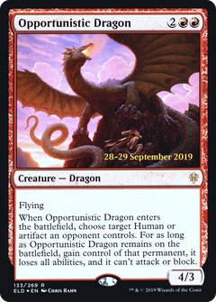 Opportunistic Dragon [Throne of Eldraine Prerelease Promos]-1