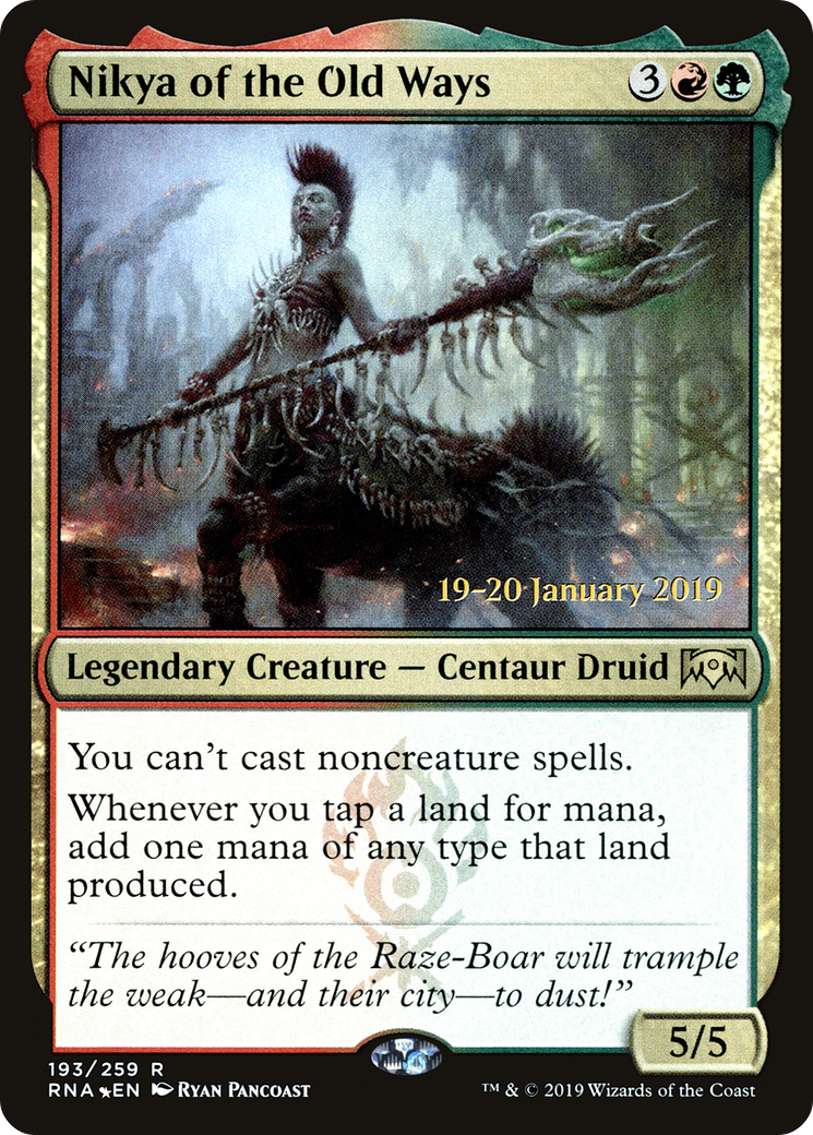 Nikya of the Old Ways [Ravnica Allegiance Prerelease Promos]-1