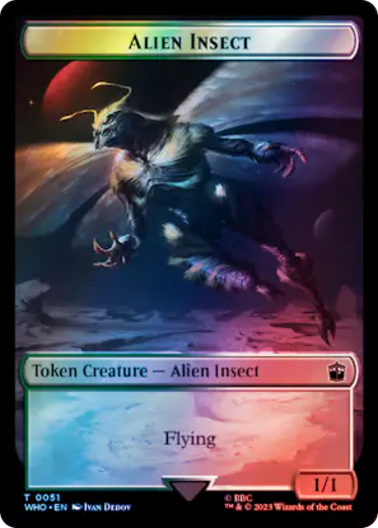 Soldier // Alien Insect Double-Sided Token (Surge Foil) [Doctor Who Tokens]-2