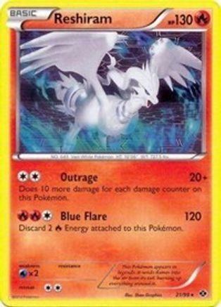 Reshiram (21/99) (Theme Deck Exclusive) [Black & White: Next Destinies]-1