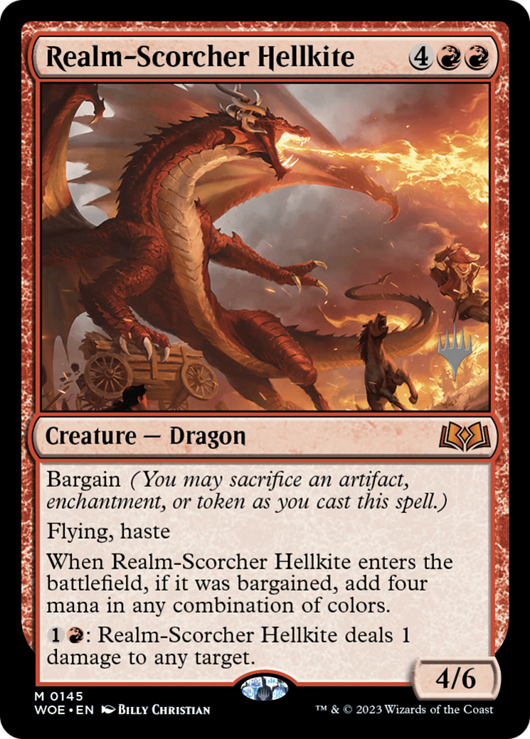 Realm-Scorcher Hellkite (Promo Pack) [Wilds of Eldraine Promos]-1