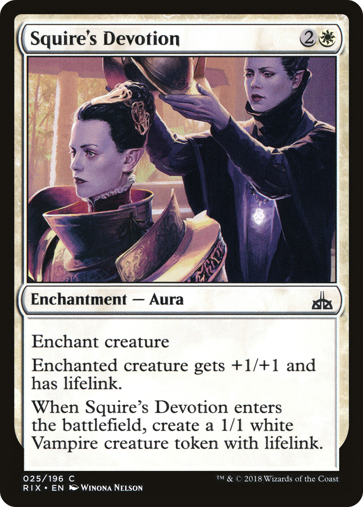 Squire's Devotion [Rivals of Ixalan]-1