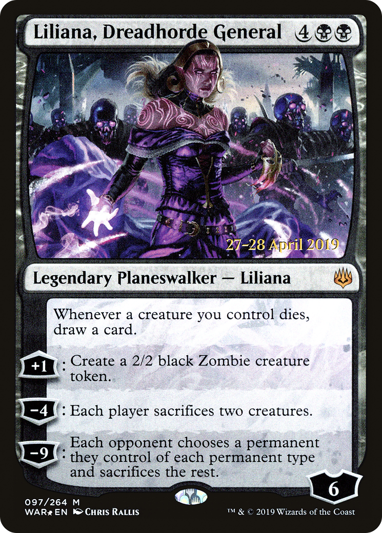 Liliana, Dreadhorde General [War of the Spark Prerelease Promos]-1