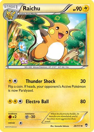 Raichu (28/111) [XY: Furious Fists]-1