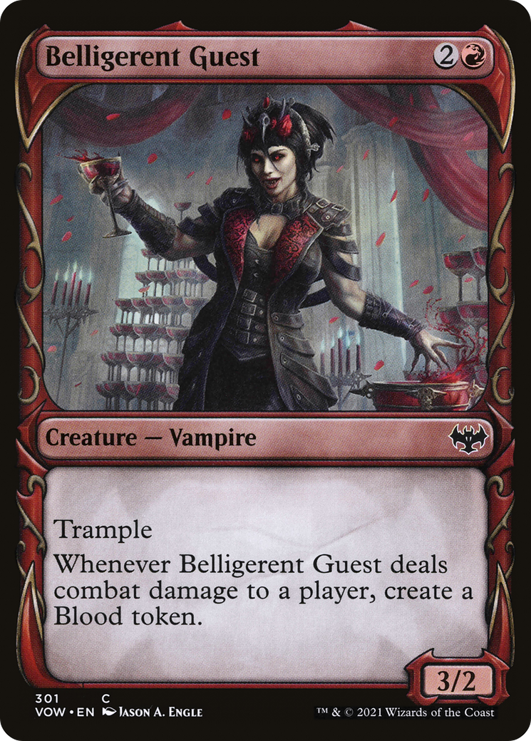 Belligerent Guest (Showcase Fang Frame) [Innistrad: Crimson Vow]-1