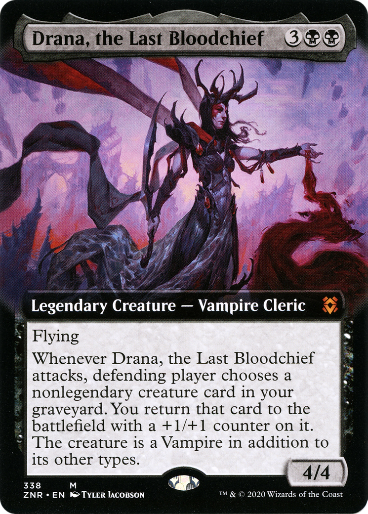 Drana, the Last Bloodchief (Extended Art) [Zendikar Rising]-1