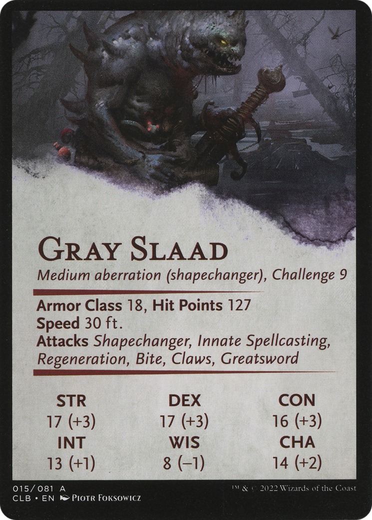 Gray Slaad // Gray Slaad (ACLB-015) - Battle for Baldur's Gate Art Series (Borderless) Foil-2