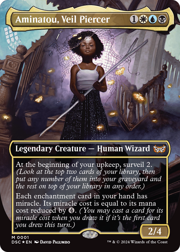 Aminatou, Veil Piercer (Borderless) [Duskmourn: House of Horror Commander]-1