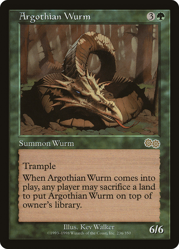 Argothian Wurm [Urza's Saga]-1