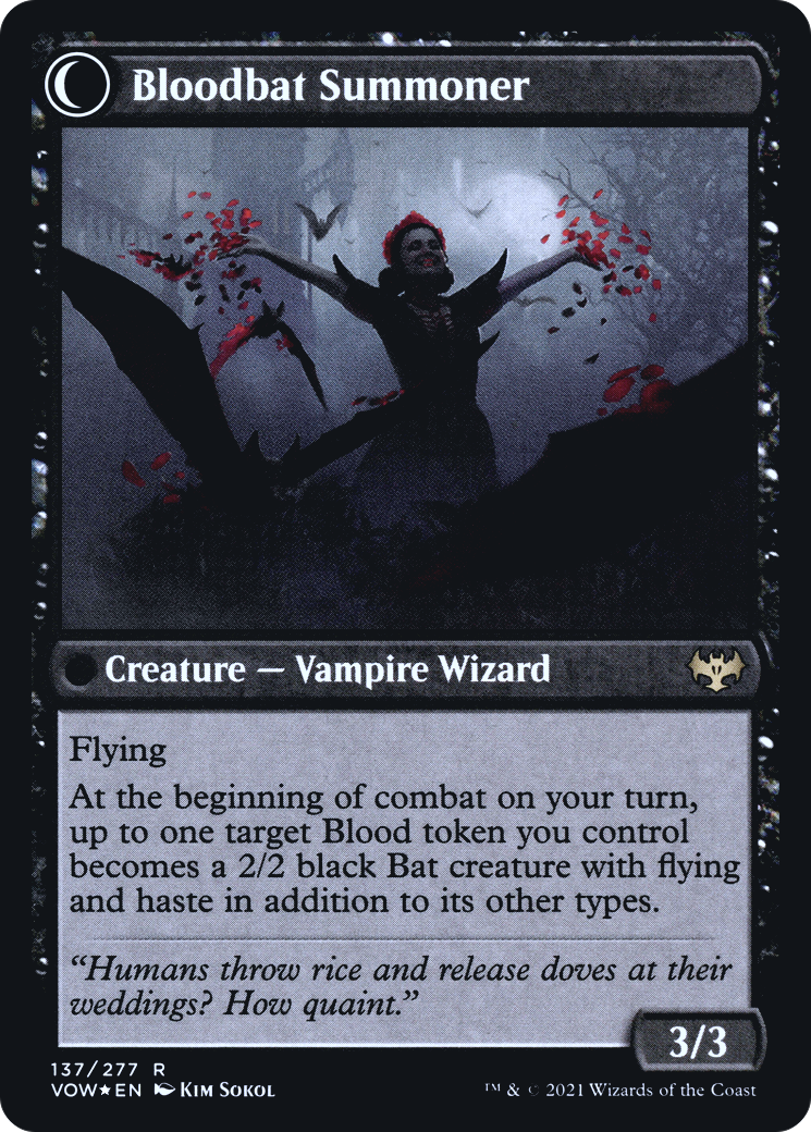 Voldaren Bloodcaster (PRE-137) - Innistrad: Crimson Vow Promos: (Double Faced Transform) Foil-2