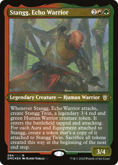 Stangg, Echo Warrior (DMC-064) - Dominaria United Commander Etched Foil-1