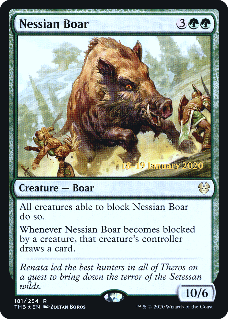Nessian Boar [Theros Beyond Death Prerelease Promos]-1