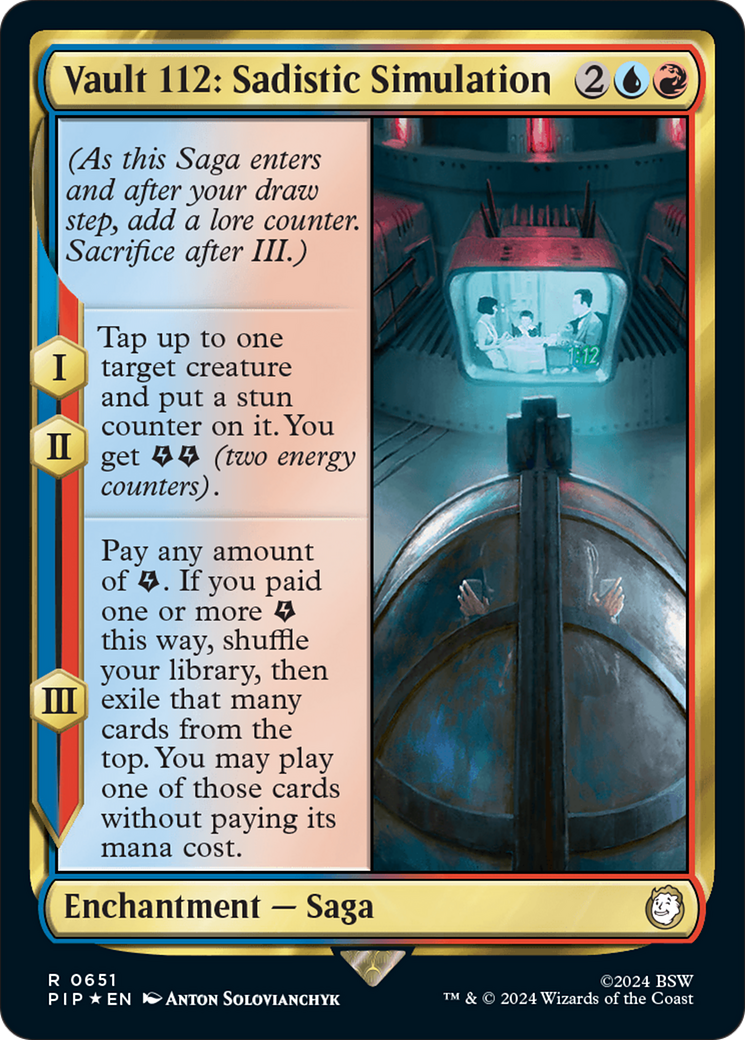 Vault 112: Sadistic Simulation (Surge Foil) (PIP-651) - Fallout Foil-1