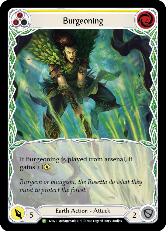 Burgeoning (Yellow) [LGS070] (Promo)  Rainbow Foil-1