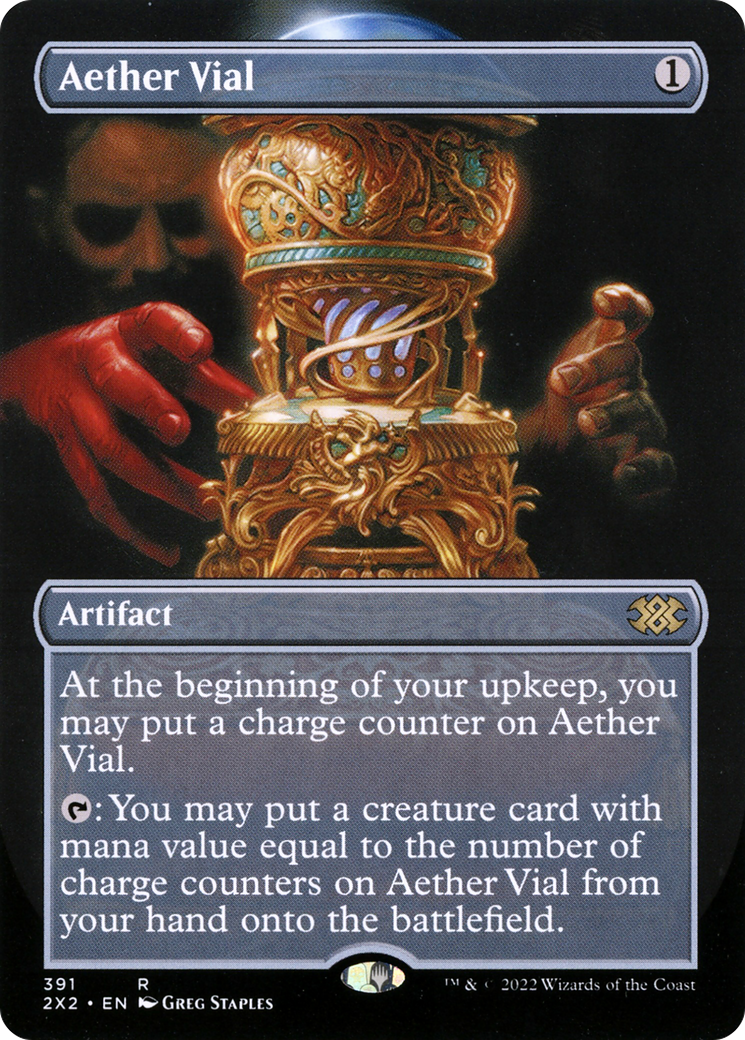 Aether Vial (Borderless Alternate Art) [Double Masters 2022]-1
