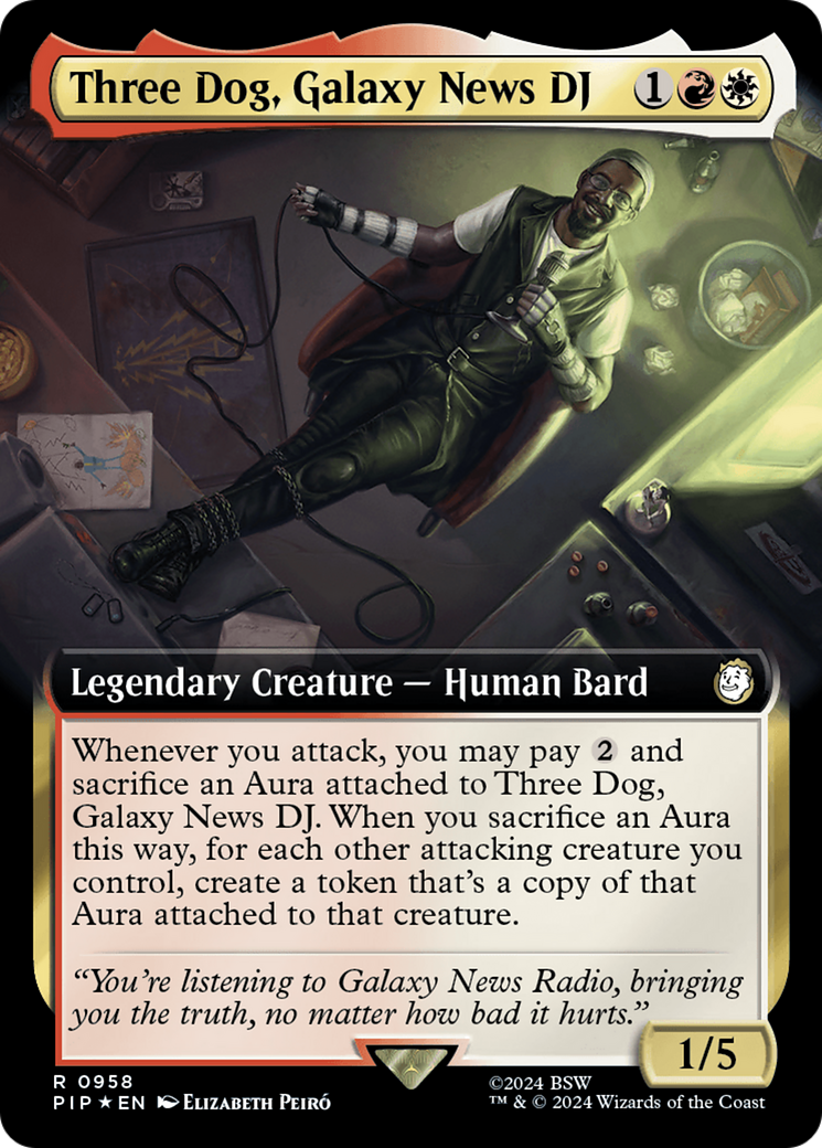 Three Dog, Galaxy News DJ (Extended Art) (Surge Foil) [Fallout]-1