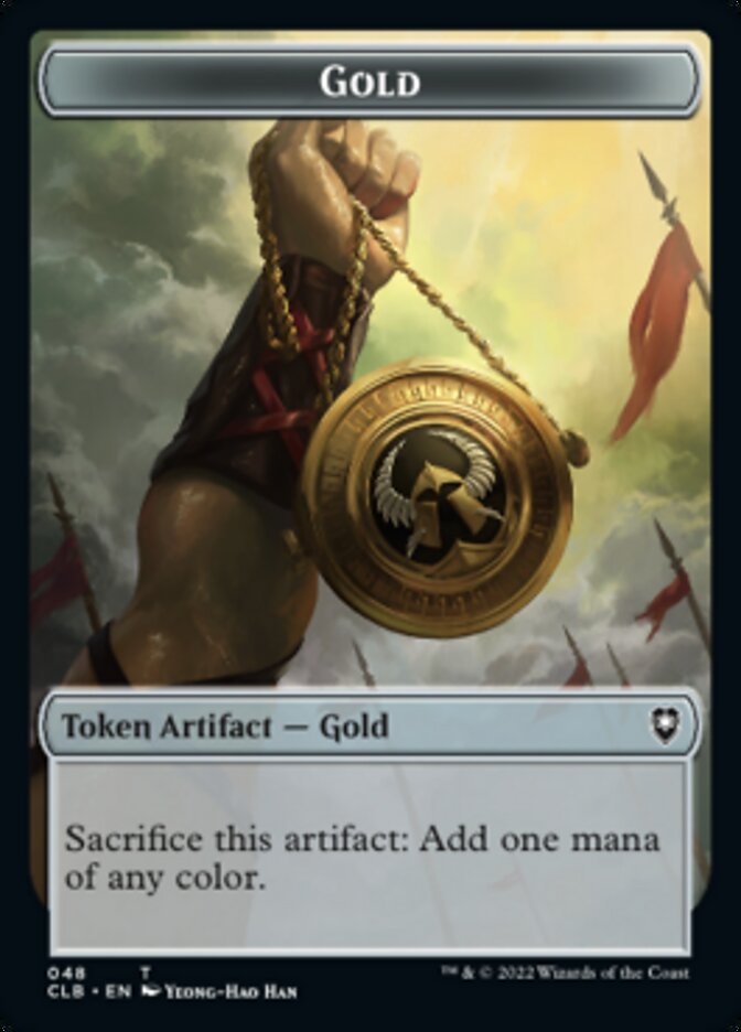 Gold // Dragon Double-Sided Token [Commander Legends: Battle for Baldur's Gate Tokens]-1