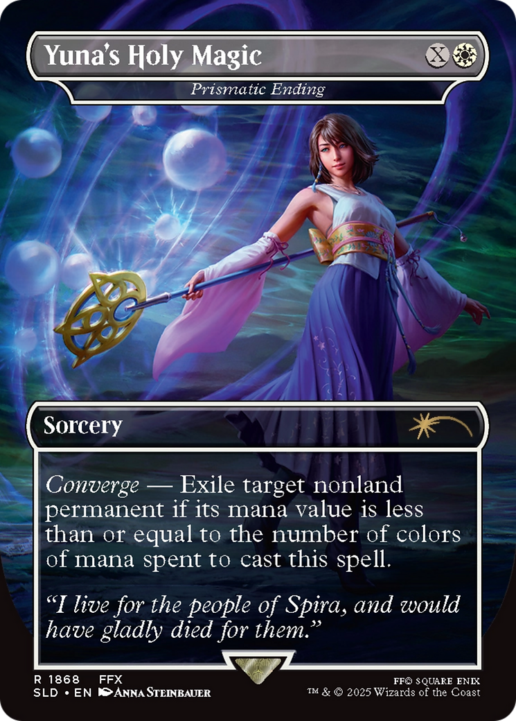 Prismatic Ending (SLD-1868) - Secret Lair Drop / Yuna's Holy Magic (Borderless) Foil-1