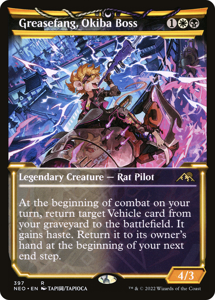 Greasefang, Okiba Boss (Showcase Soft Glow) [Kamigawa: Neon Dynasty]-1
