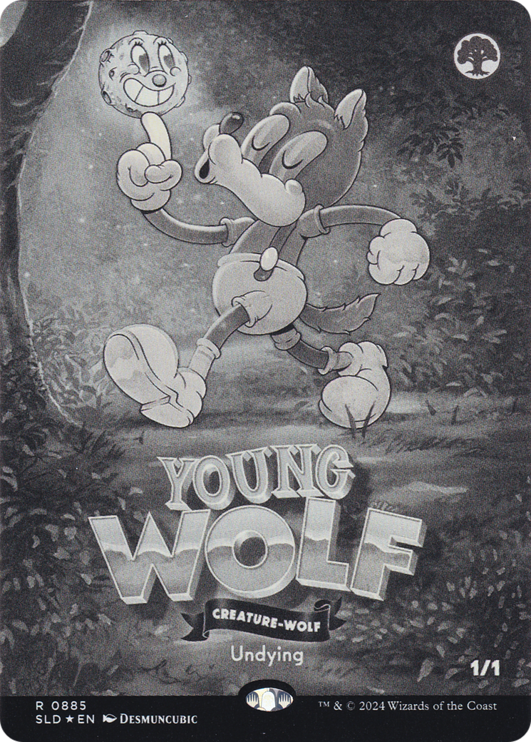 Young Wolf (Black & White Foil) (SLD-885) - Secret Lair Drop (Borderless) Foil-1
