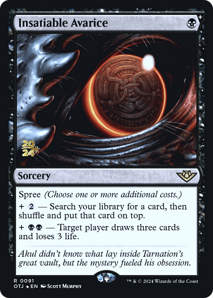 Insatiable Avarice [Outlaws of Thunder Junction Prerelease Promos]-1