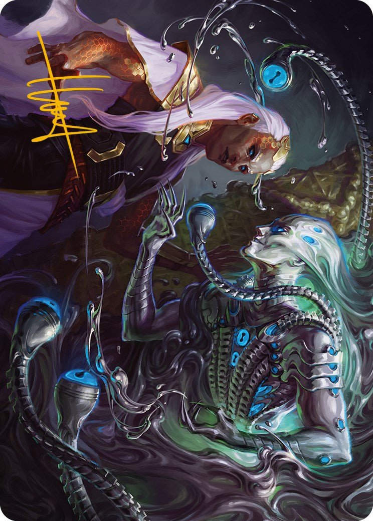 Mirage Mockery Art Card (Gold-Stamped Signature) [Phyrexia: All Will Be One Art Series]-1