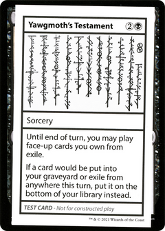 Yawgmoth's Testament (No PW Symbol) (CMB1-) - Mystery Booster Playtest Cards 2021-1