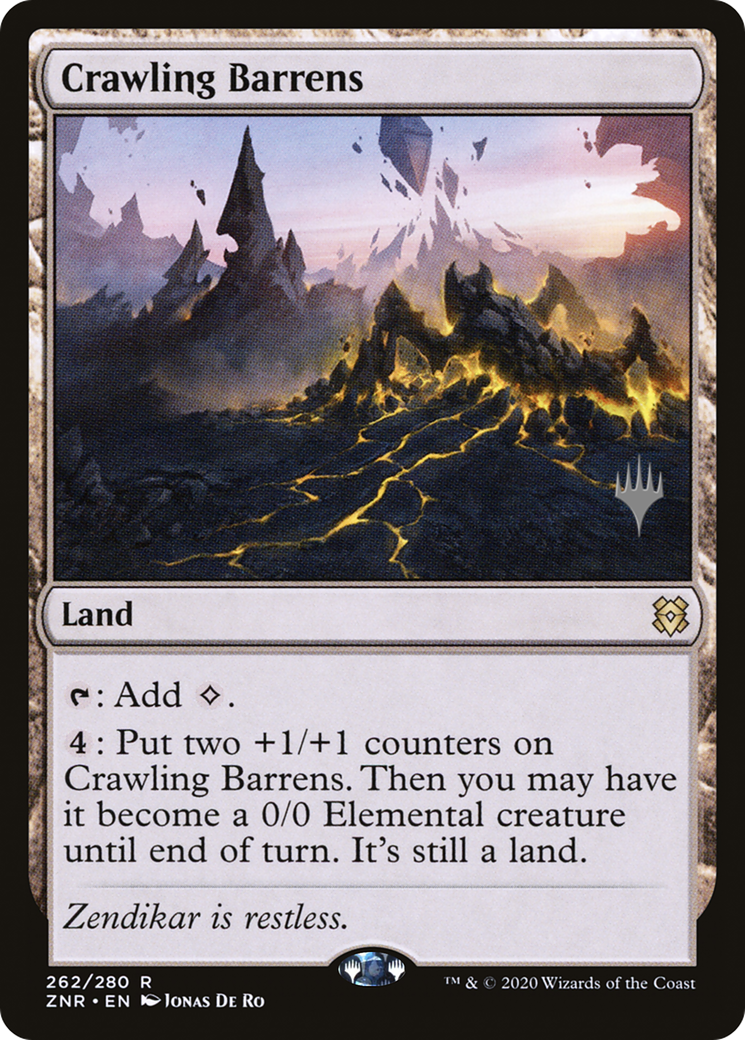Crawling Barrens (Promo Pack) [Zendikar Rising Promos]-1