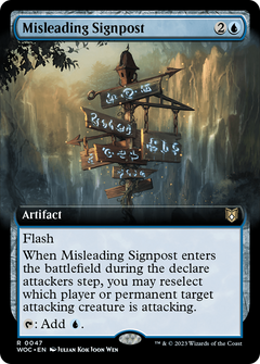 Misleading Signpost (Extended Art) [Wilds of Eldraine Commander]-1