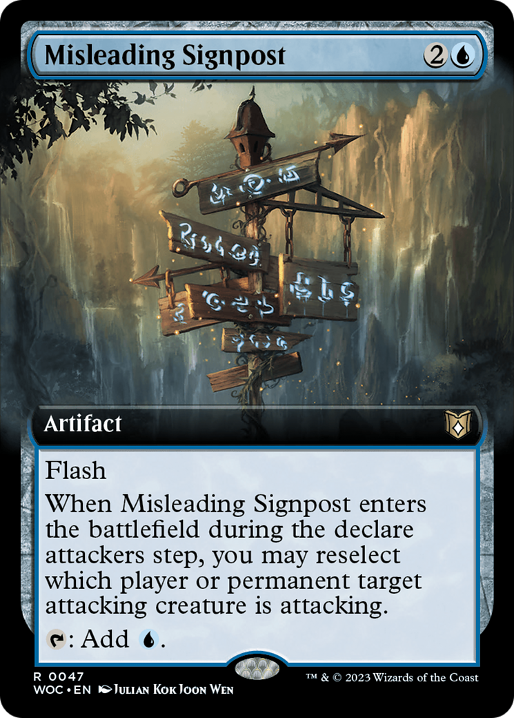 Misleading Signpost (Extended Art) [Wilds of Eldraine Commander]-1