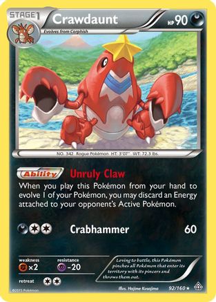 Crawdaunt (92/160) [XY: Primal Clash]-1