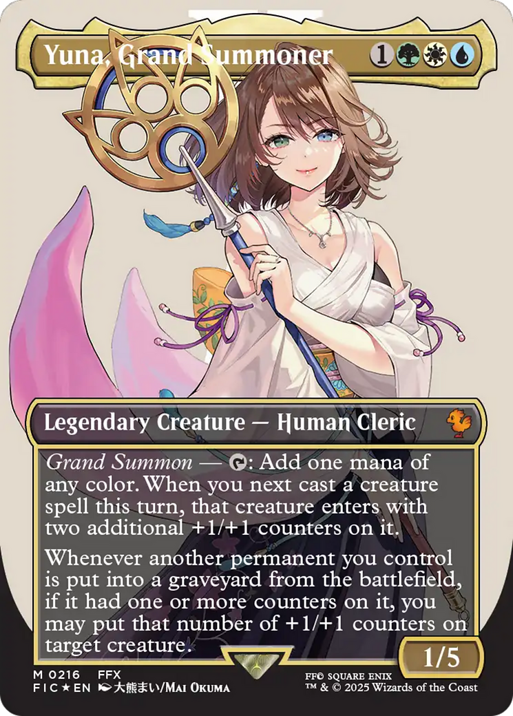 Yuna, Grand Summoner (Borderless) (Surge Foil) [FINAL FANTASY Commander]-1