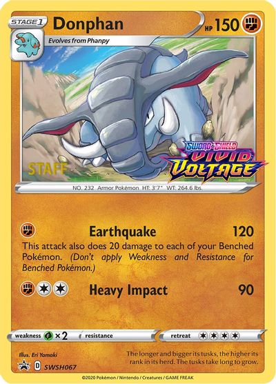 Donphan (SWSH067) (Staff Prerelease Promo) [Sword & Shield: Black Star Promos]-1