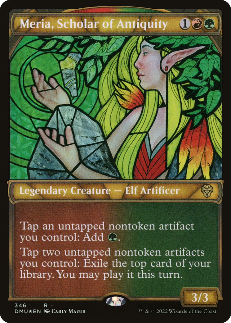 Meria, Scholar of Antiquity (Showcase Textured) [Dominaria United]-1