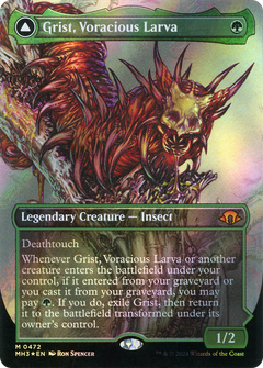 Grist, Voracious Larva // Grist, the Plague Swarm (Borderless) (Textured Foil) [Modern Horizons 3]-3