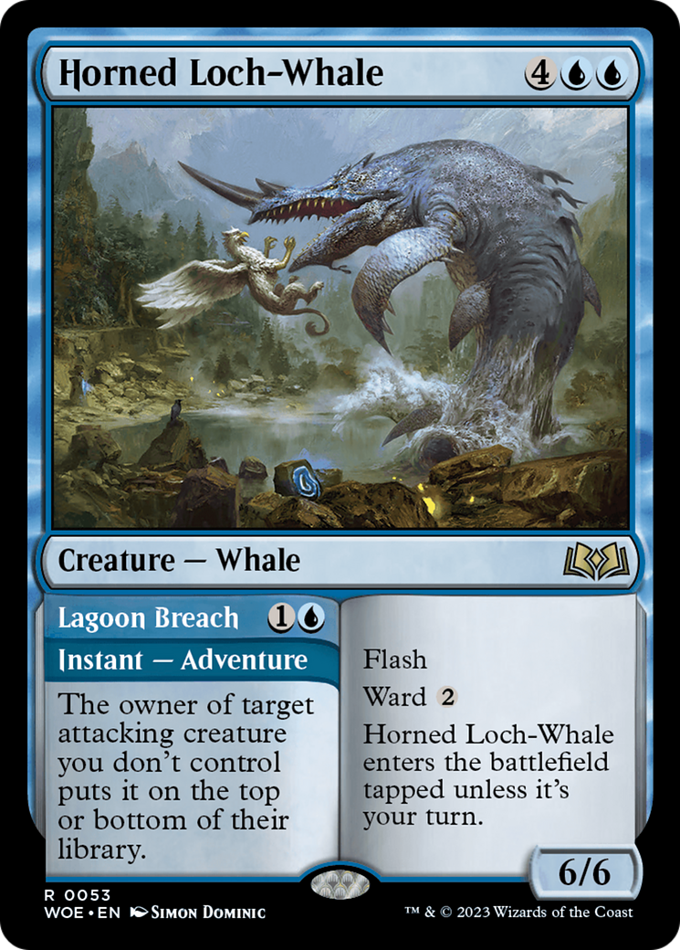 Horned Loch-Whale // Lagoon Breach [Wilds of Eldraine]-1