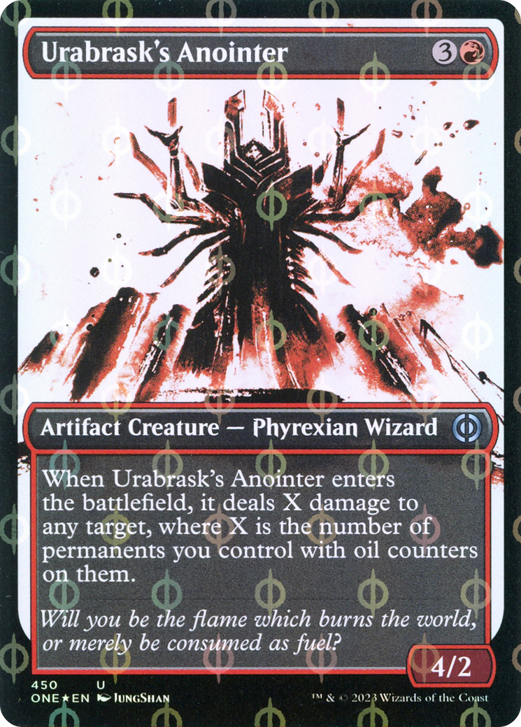 Urabrask's Anointer (Showcase) (Step-and-Compleat Foil) (ONE-450) - Phyrexia: All Will Be One: (Showcase)-1