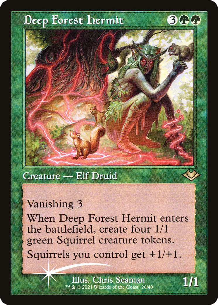 Deep Forest Hermit (Retro Frame) (MH1-020) - Modern Horizons 1 Timeshifts Etched Foil-1