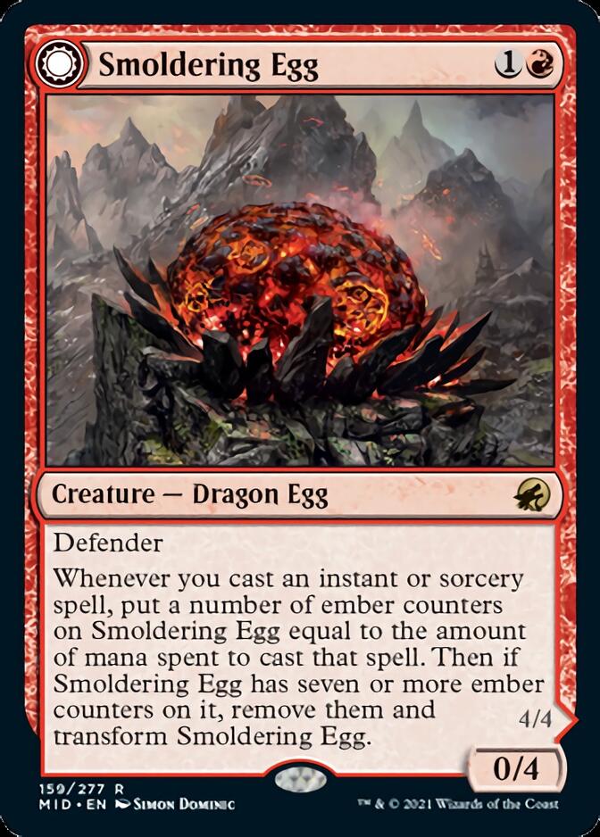 Smoldering Egg // Ashmouth Dragon [Innistrad: Midnight Hunt]-1