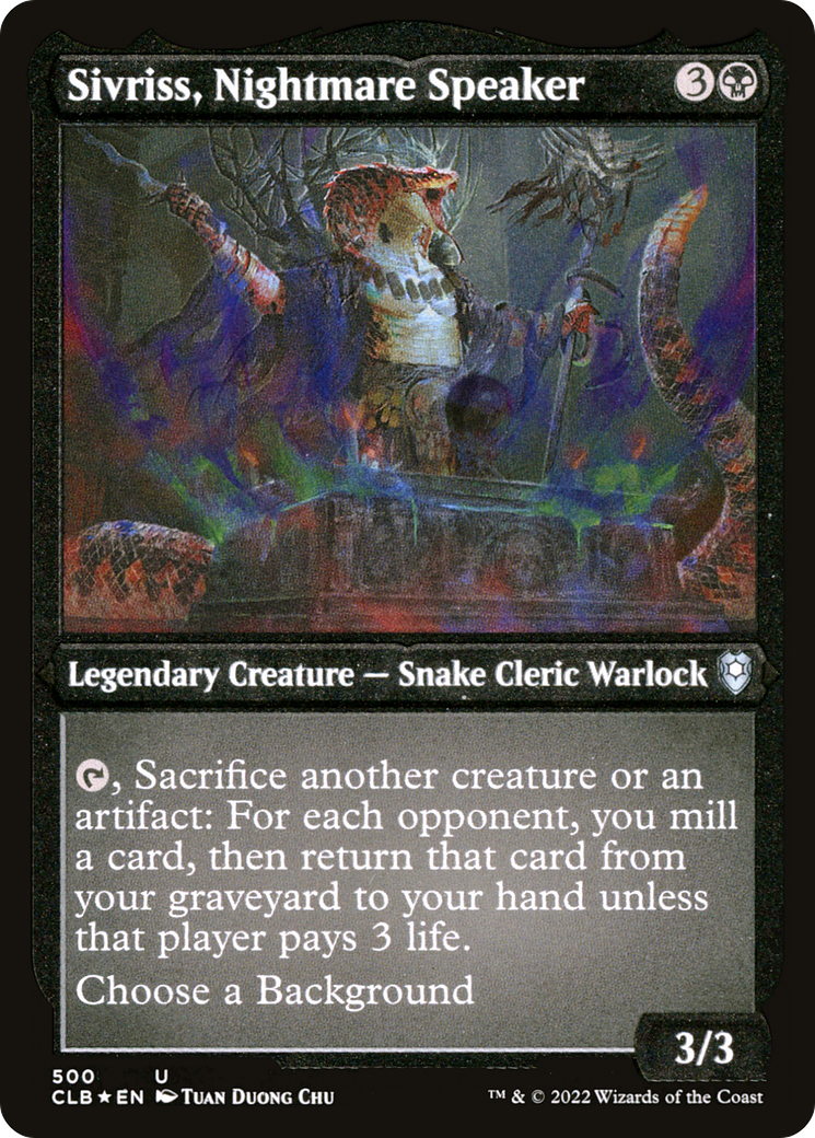 Sivriss, Nightmare Speaker (CLB-500) - Commander Legends: Battle for Baldur's Gate Etched Foil-1