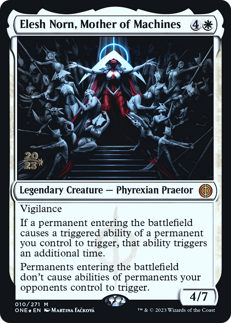 Elesh Norn, Mother of Machines [Phyrexia: All Will Be One Prerelease Promos]-1