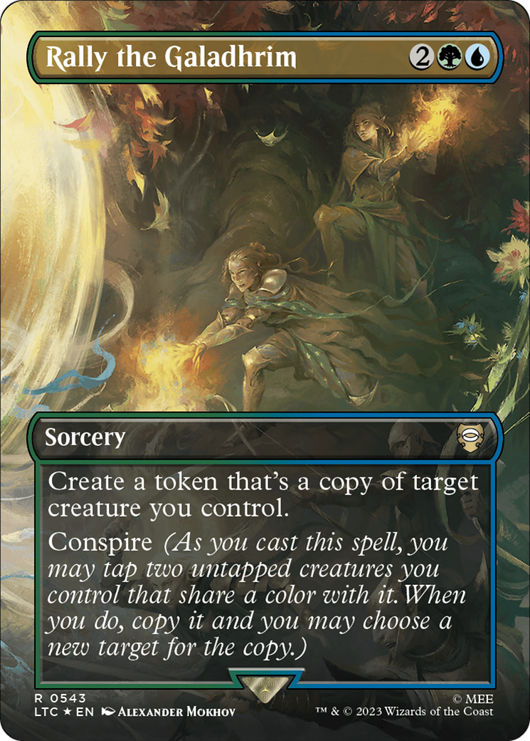 Rally the Galadhrim (Borderless) (Surge Foil) [The Lord of the Rings: Tales of Middle-Earth Commander]-1