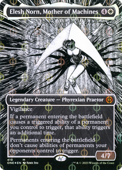 Elesh Norn, Mother of Machines (Borderless Manga Step-and-Compleat Foil) [Phyrexia: All Will Be One]-1