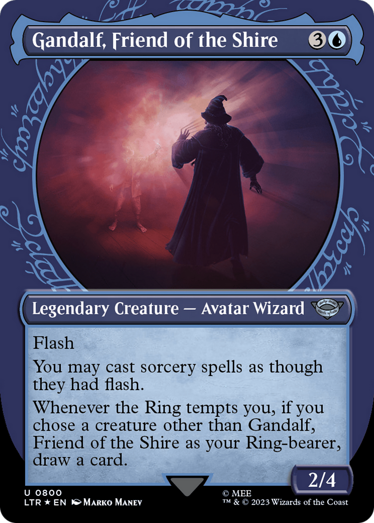 Gandalf, Friend of the Shire (Showcase) (Surge Foil) [The Lord of the Rings: Tales of Middle-Earth]-1