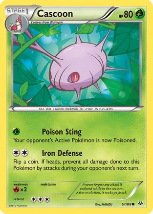 Cascoon (6/108) [XY: Roaring Skies]-1