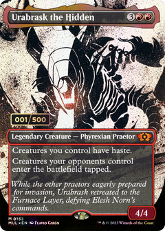 Urabrask the Hidden (Serial Numbered) (MUL-153) - Multiverse Legends: (Showcase) (Borderless) Foil-1