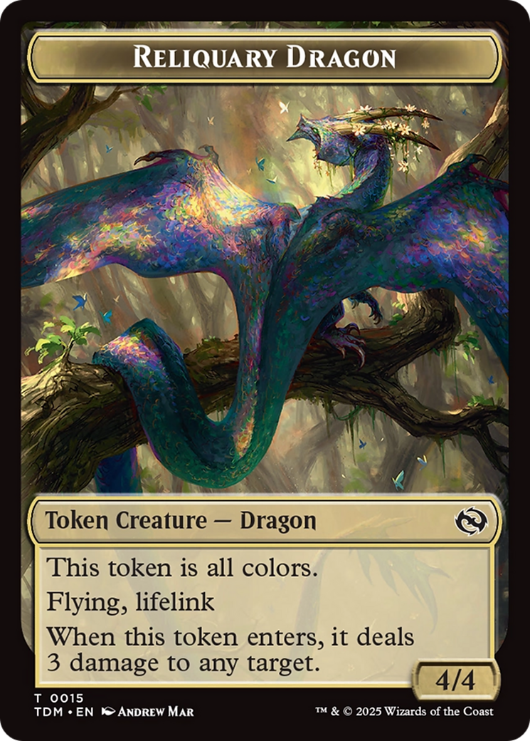 Reliquary Dragon // Dragon (0011) Double-Sided Token [Tarkir: Dragonstorm Tokens]-1