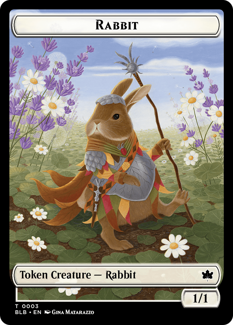 Rabbit // Flowerfoot Swordmaster Double-Sided Token [Bloomburrow Tokens]-1