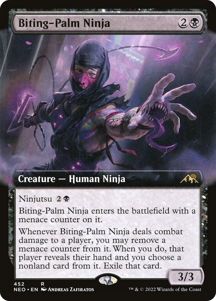 Biting-Palm Ninja (Extended Art) [Kamigawa: Neon Dynasty]-1