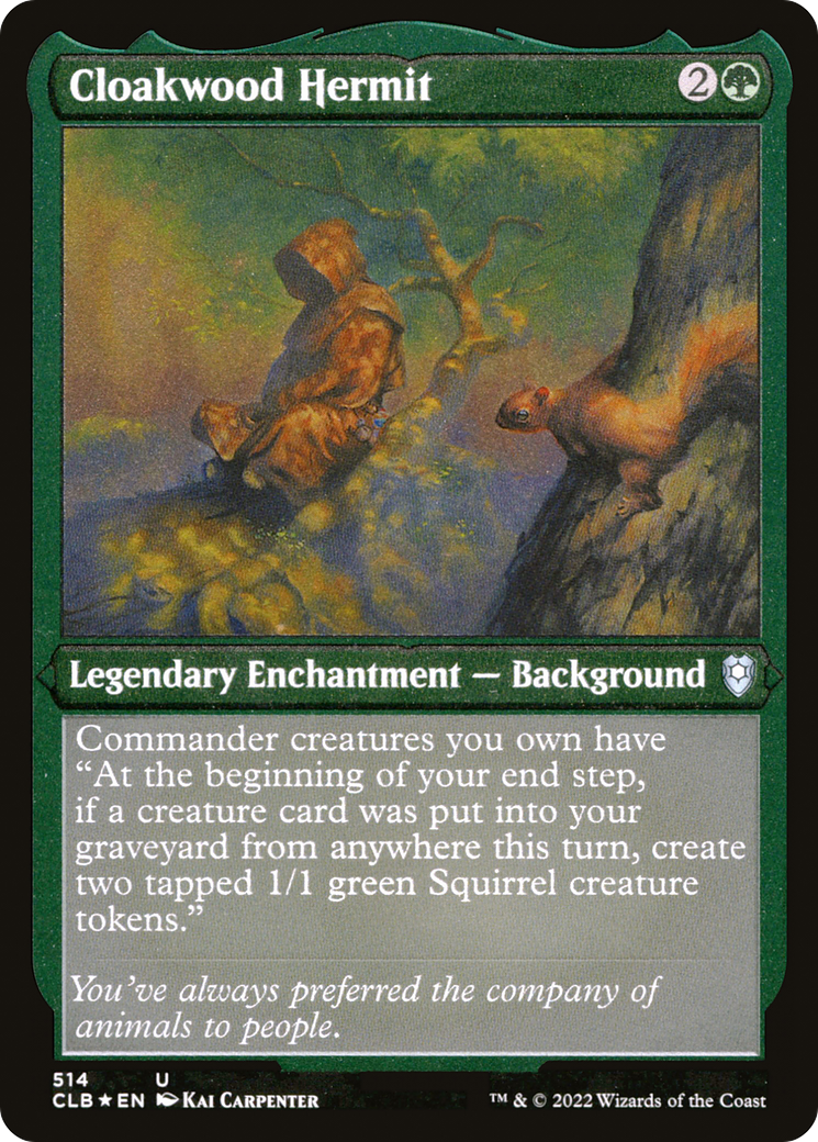 Cloakwood Hermit (CLB-514) - Commander Legends: Battle for Baldur's Gate Foil-1